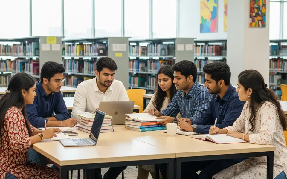 A student in the library learning commons
